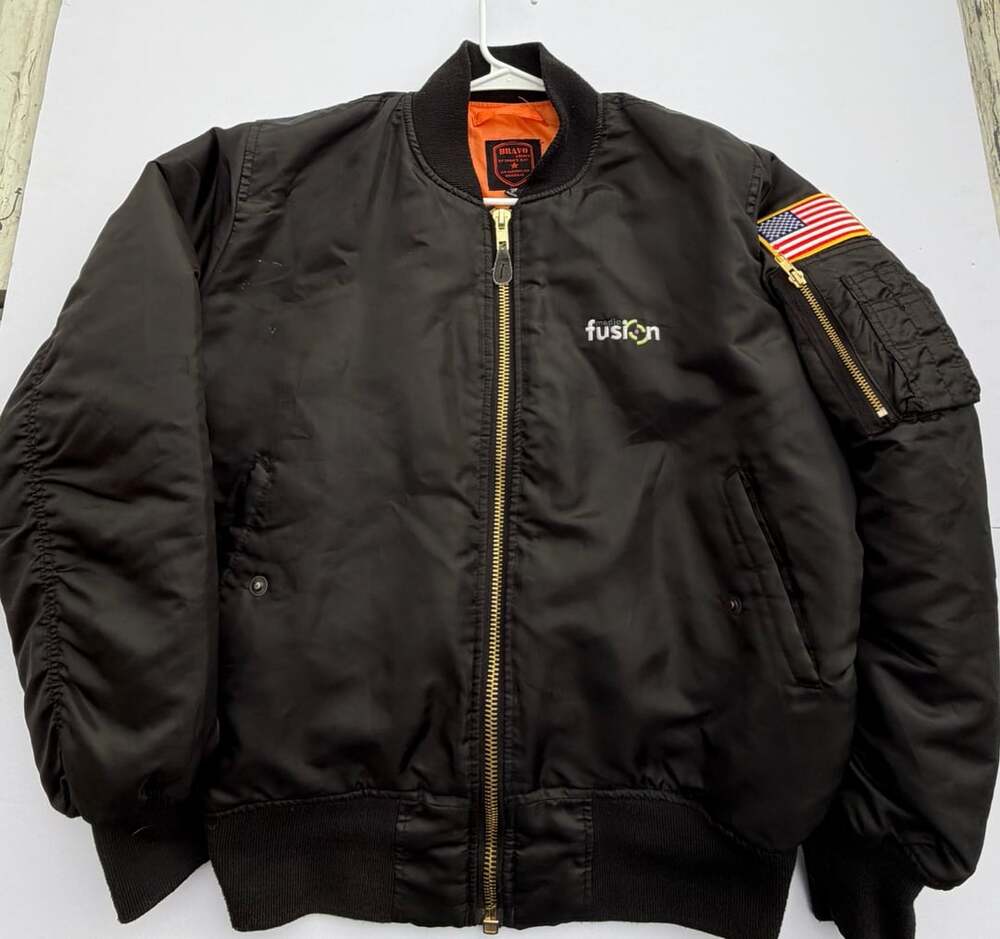 Bravo Series US Air Force Academy Creative Services Bomber Jacket Medium Black